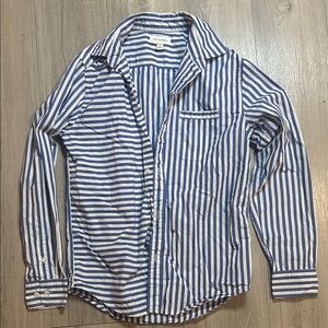 Free Assembly Blue and White Striped Casual Shirt size Small